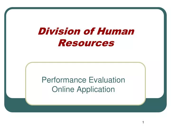 division of human resources