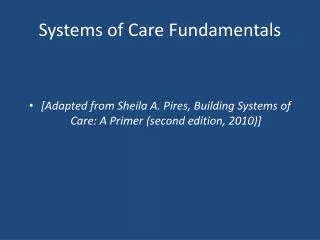 Systems of Care Fundamentals