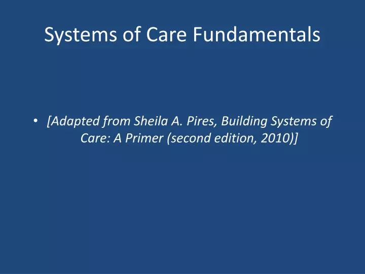 systems of care fundamentals