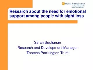 Research about the need for emotional support among people with sight loss