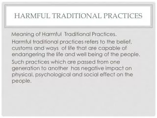 Harmful Traditional Practices