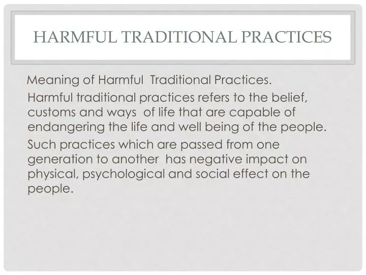 harmful traditional practices