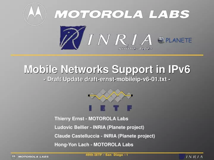 mobile networks support in ipv6 draft update draft ernst mobileip v6 01 txt