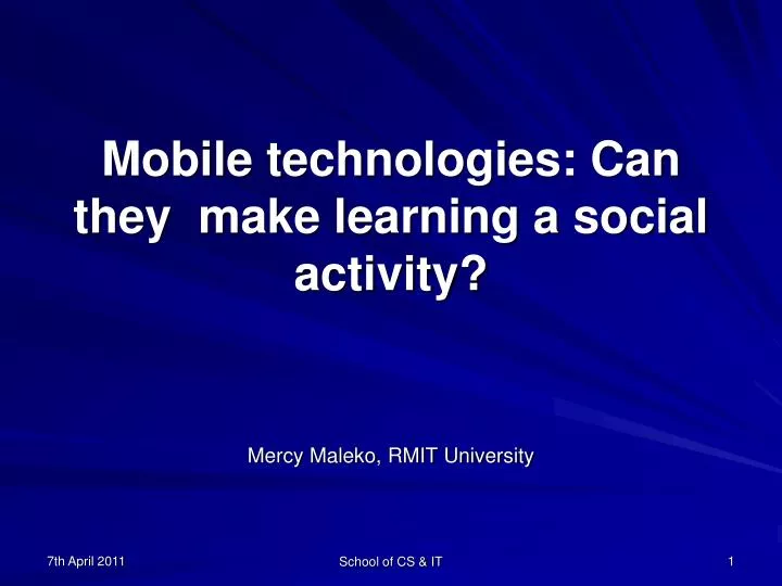 mobile technologies can they make learning a social activity