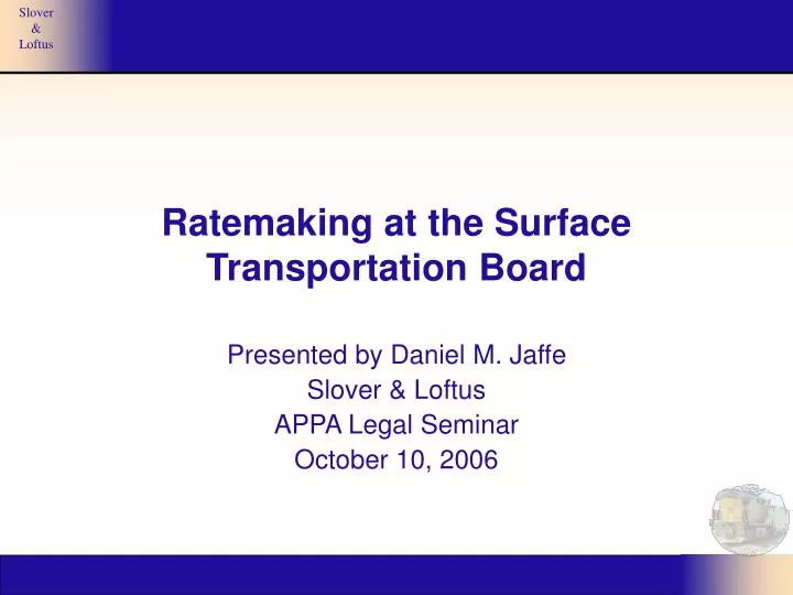 ratemaking at the surface transportation board
