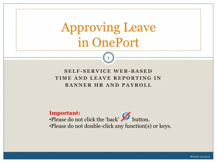 approving leave in oneport