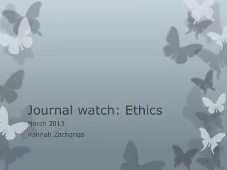 Journal watch: Ethics