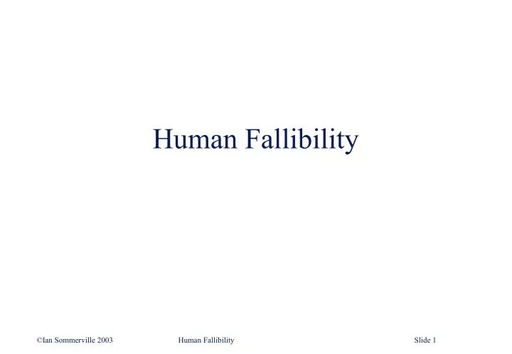 human fallibility