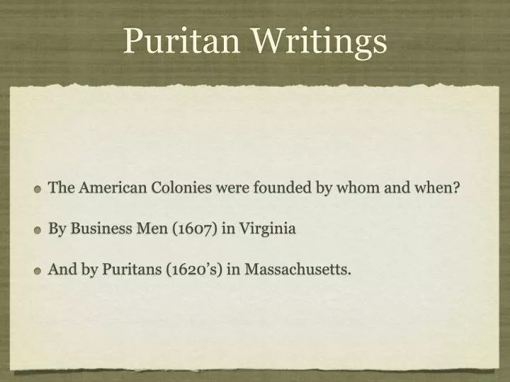 puritan writings