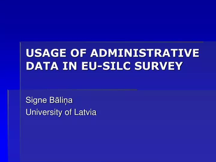 usage of administrative data in eu silc survey