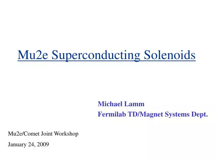 mu2e superconducting solenoids