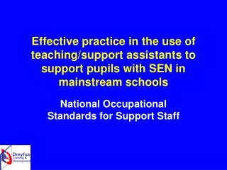 National Occupational Standards for Support Staff