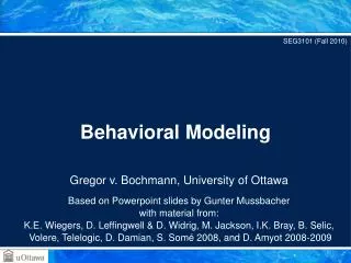 Behavioral Modeling