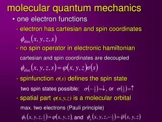 molecular quantum mechanics