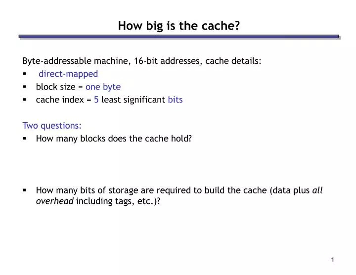 how big is the cache