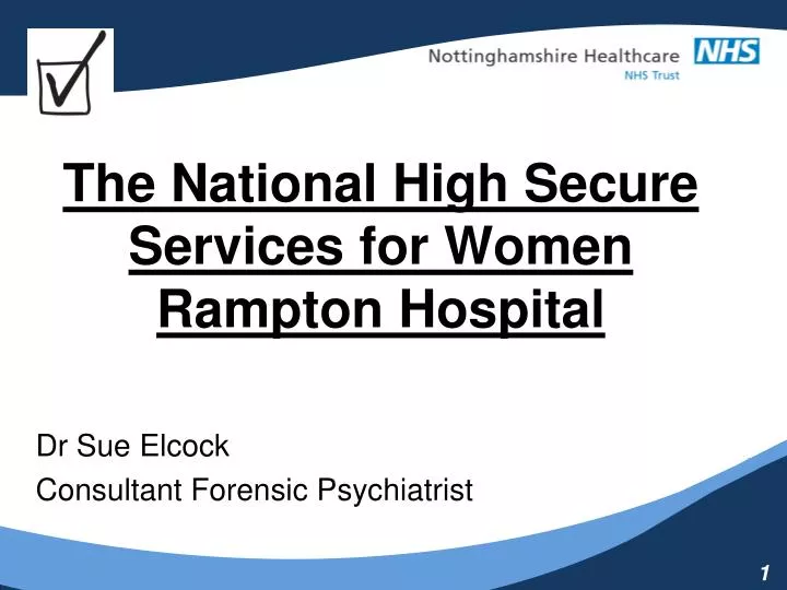the national high secure services for women rampton hospital