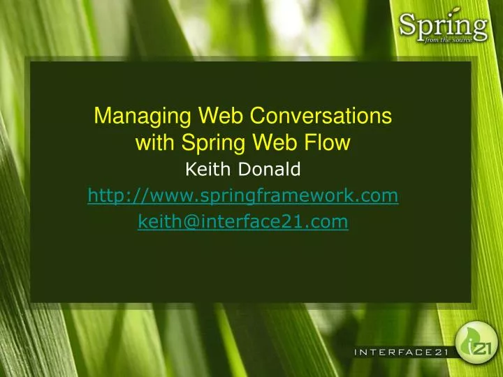 managing web conversations with spring web flow