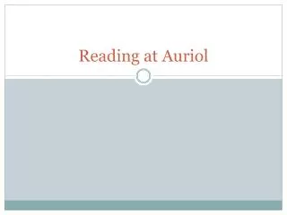 Reading at Auriol