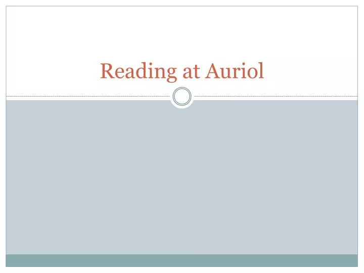 reading at auriol