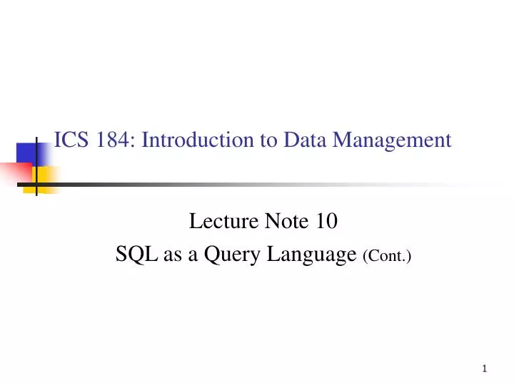 ics 184 introduction to data management