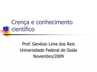 cren a e conhecimento cient fico