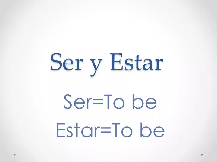 ser y estar