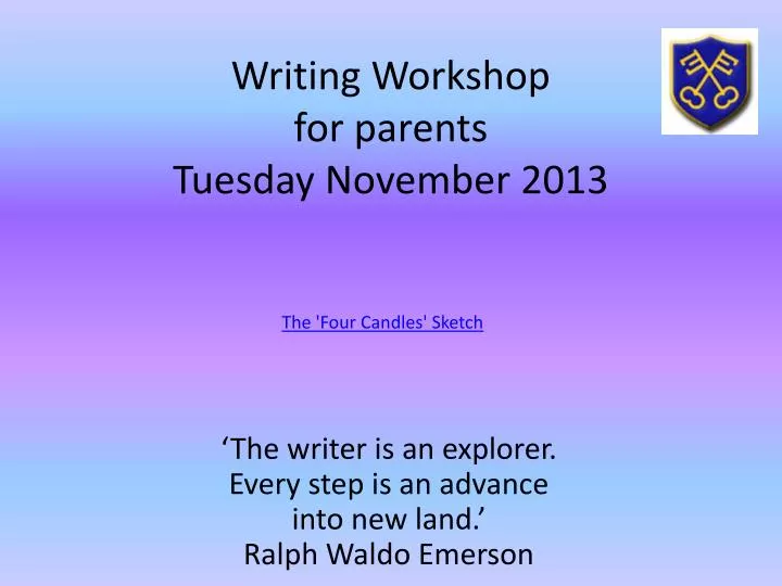 writing workshop for parents tuesday november 2013