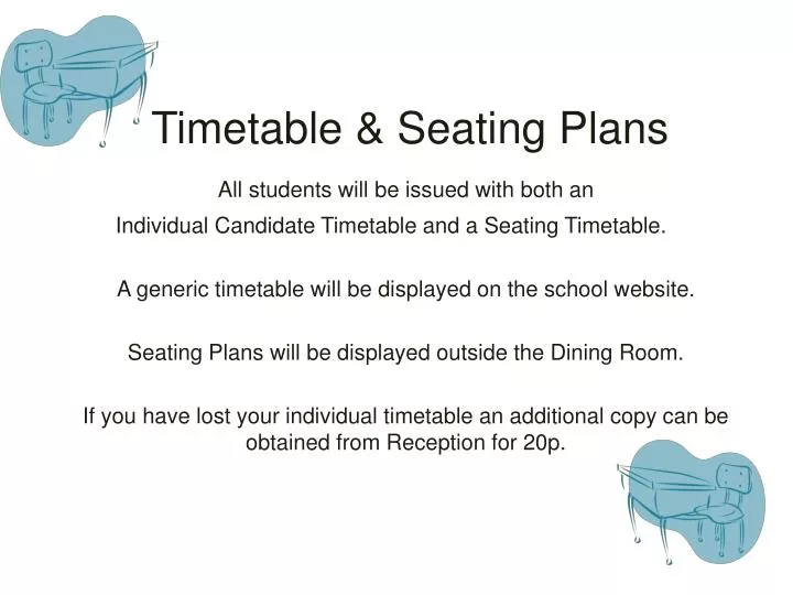 timetable seating plans