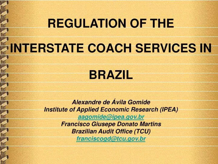 regulation of the interstate coach services in brazil