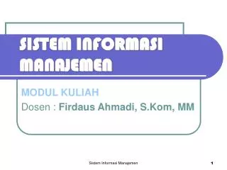 sistem informasi manajemen