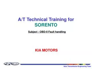 A/T Technical Training for SORENTO