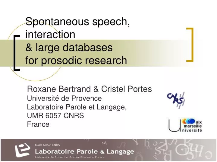 spontaneous speech interaction large databases for prosodic research