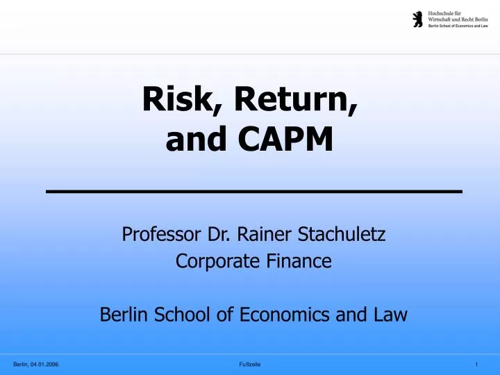 risk return and capm