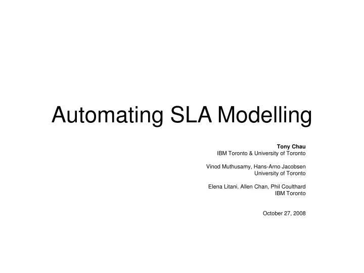 automating sla modelling