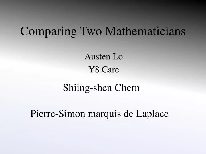 comparing two mathematicians