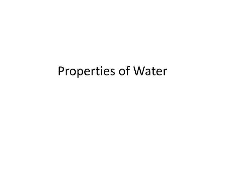 properties of water