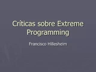 cr ticas sobre extreme programming