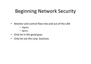 Beginning Network Security