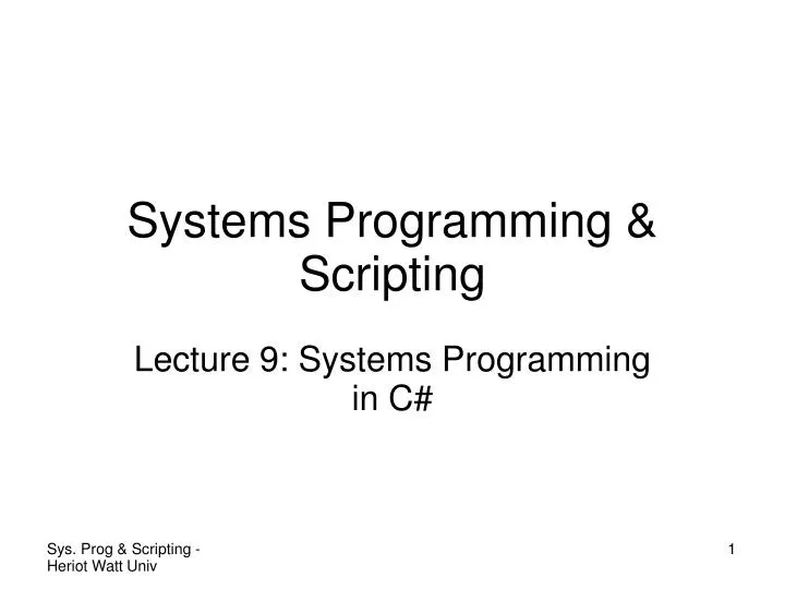 lecture 9 systems programming in c