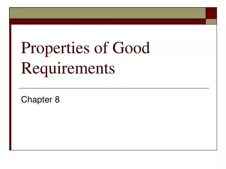 properties of good requirements