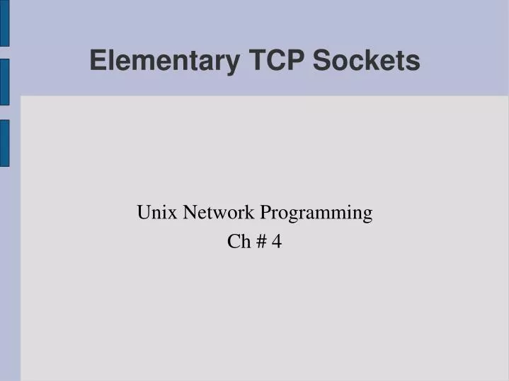 unix network programming ch 4