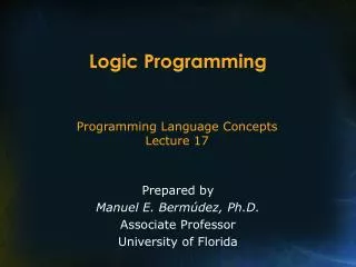 Logic Programming