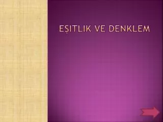 e itlik ve denklem