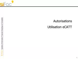 Autorisations Utilisation eCATT