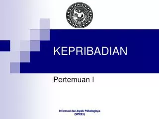 kepribadian