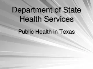 Department of State Health Services