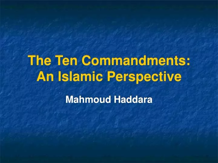 the ten commandments an islamic perspective