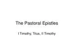 The Pastoral Epistles - slide 1