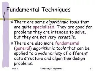Fundamental Techniques
