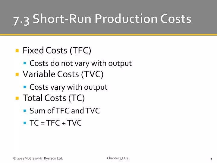 7 3 short run production costs
